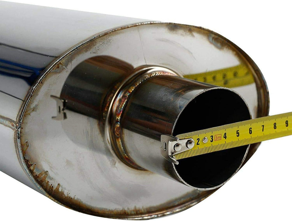 2.5 Inch T304 Stainless Steel Exhaust Muffler Oval Tip Pack of 2 V23632