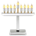 Chrome Plated Electric Menorah with Gold Accents G824501