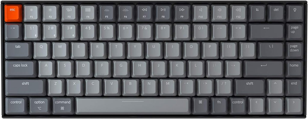 Keychron K2 75% Layout Bluetooth Mechanical Keyboard with Gateron G Pro Blue Switch/White LED Backlit/USB C/Anti Ghosting/N-Key Rollover/Compact 84 Key Wireless Keyboard for Mac Windows-Version 2 X281