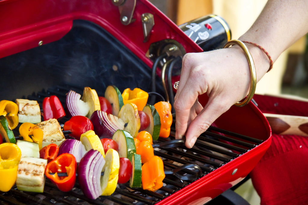 Red Portable Electric Cart Grill with Two Folding Tables T824128