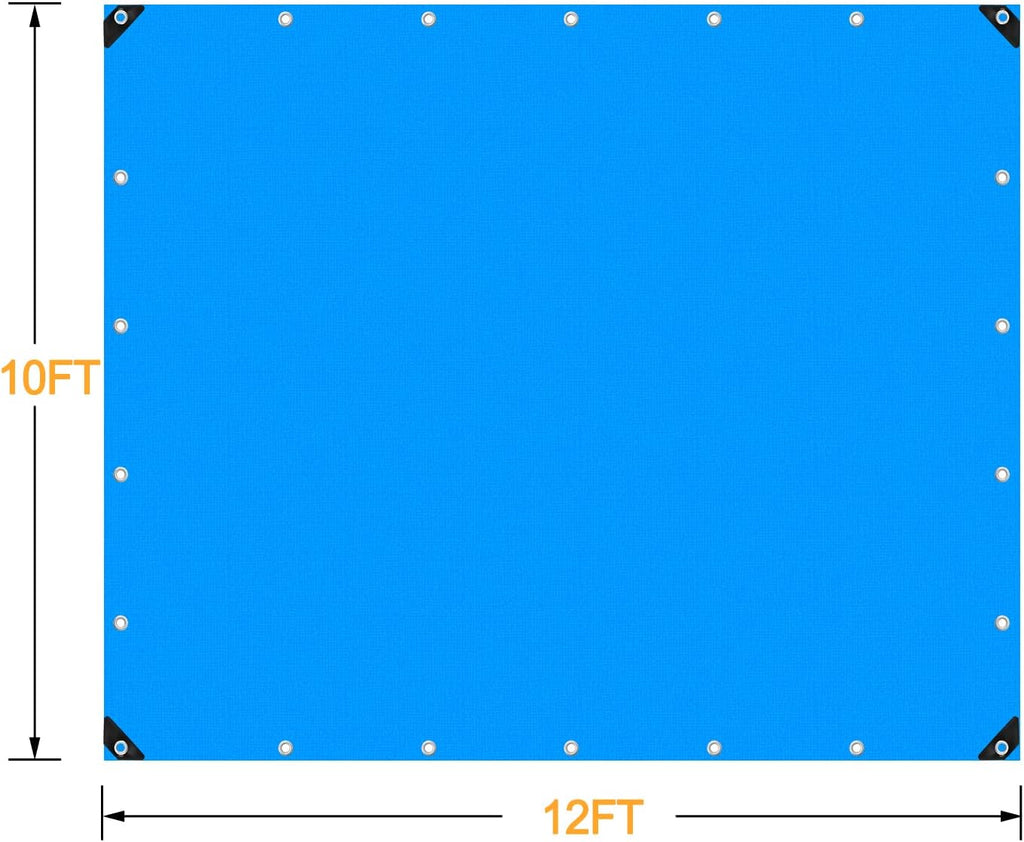 Blue 16x20 Heavy Duty Waterproof Plastic Tarpaulin with Metal Grommets H341