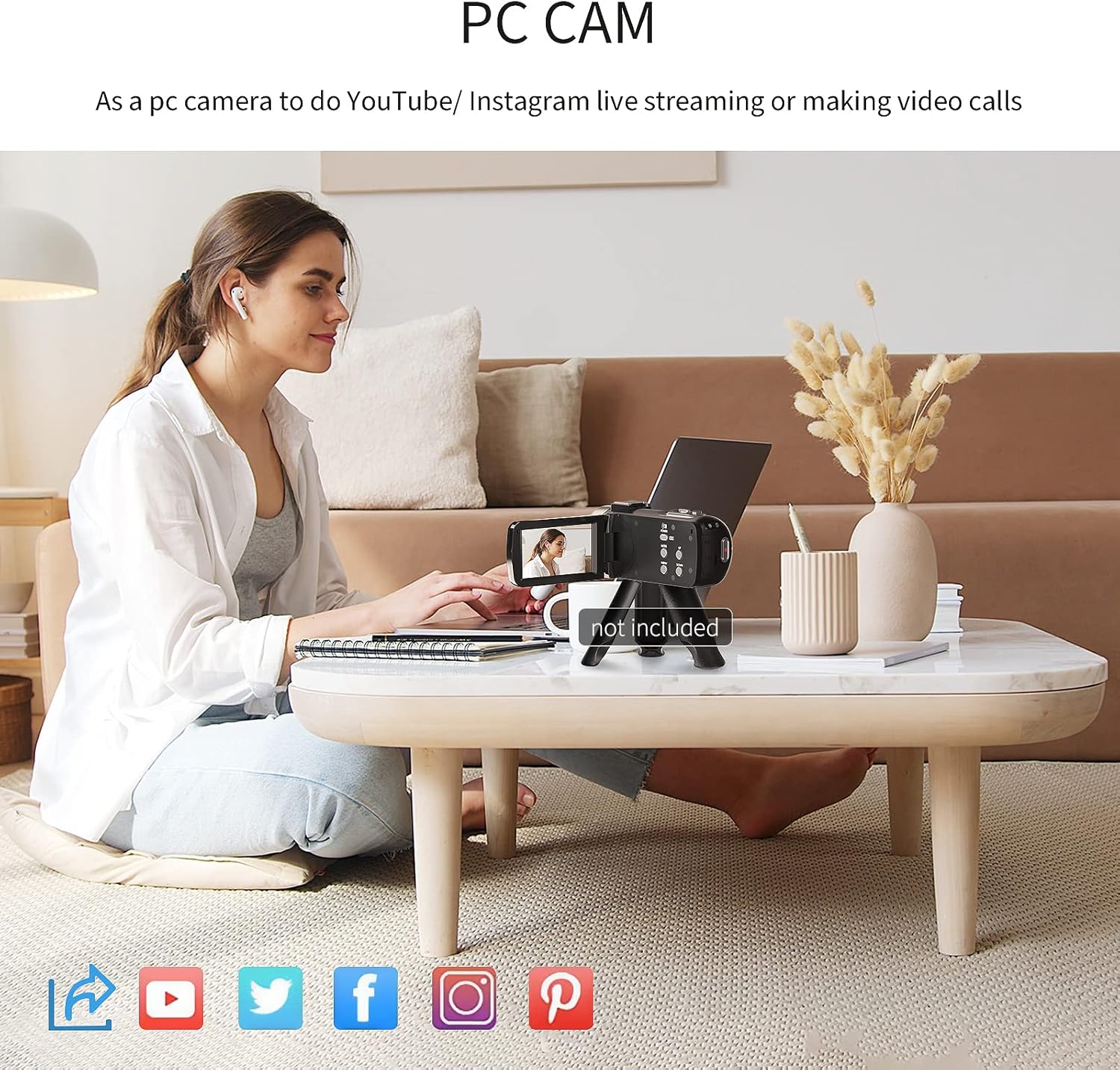 2.7K 30FPS Digital Video Camera Camcorder with IR Night Vision 270 Degree Rotation Screen T2246