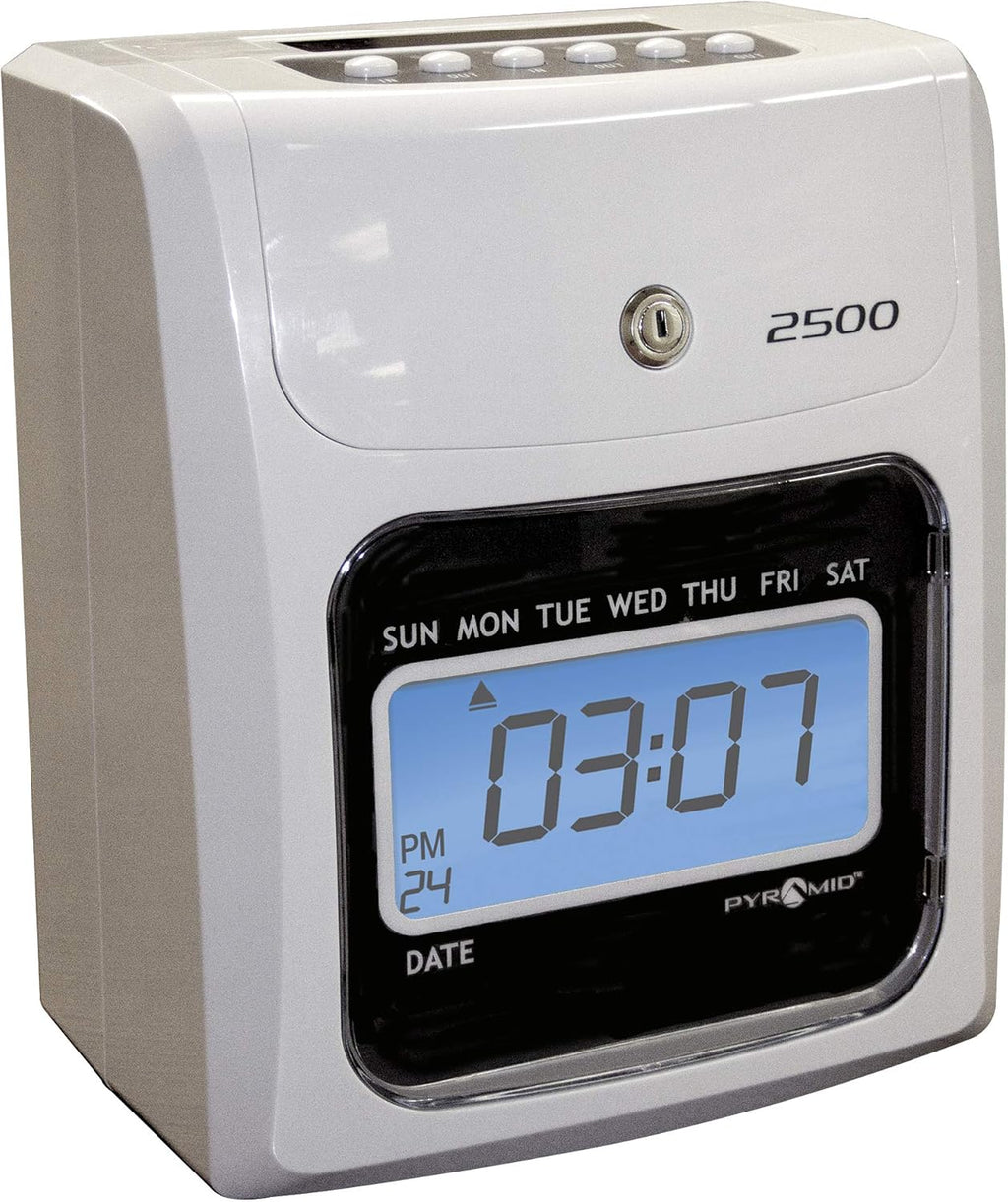 Time Clock Bundle with 100 Time Cards, Two Ink Ribbon Cartridges, 10 Slot Time Card Rack and Two Security Keys Y5545