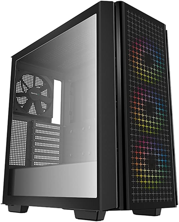 Mid-Tower ATX Case with Mesh Front Panel, Three Pre-Installed 120mm ARGB Fans, Black R891