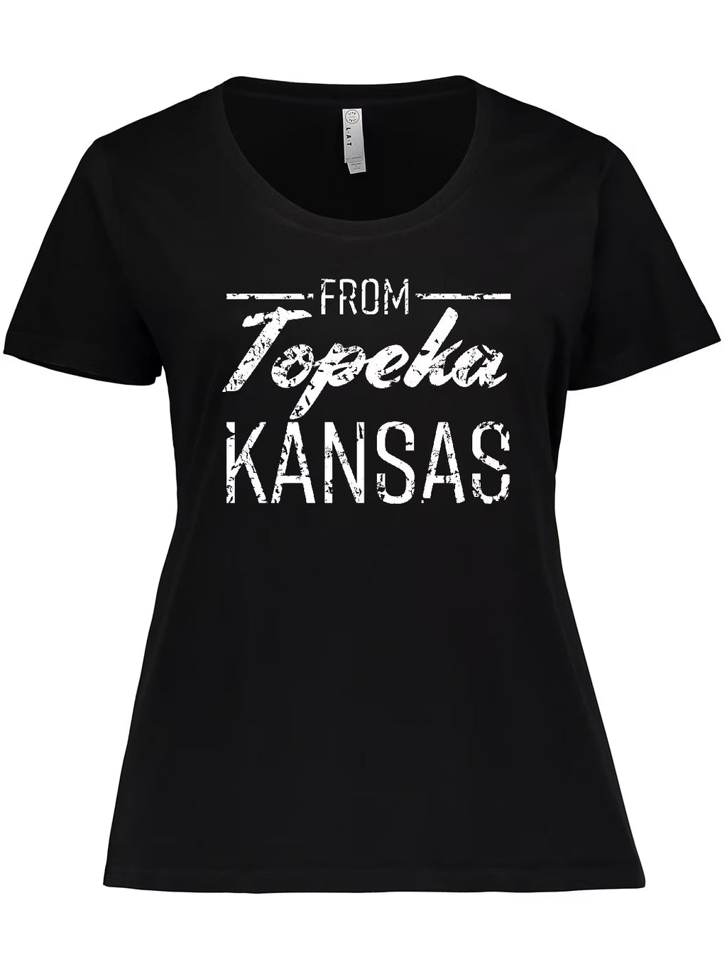 White Distressed Text Women's Plus Size T-Shirt D3408