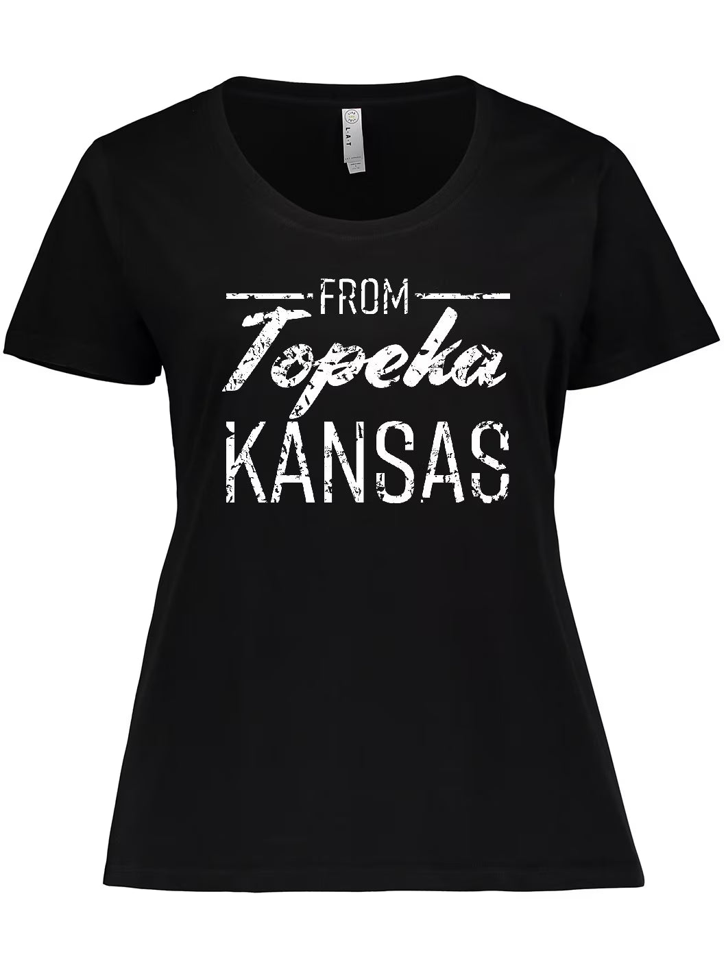 White Distressed Text Women's Plus Size T-Shirt D3408