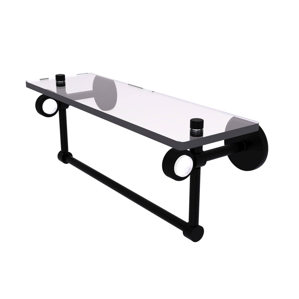 Polished Chrome Glass Shelf with Towel Bar Y649