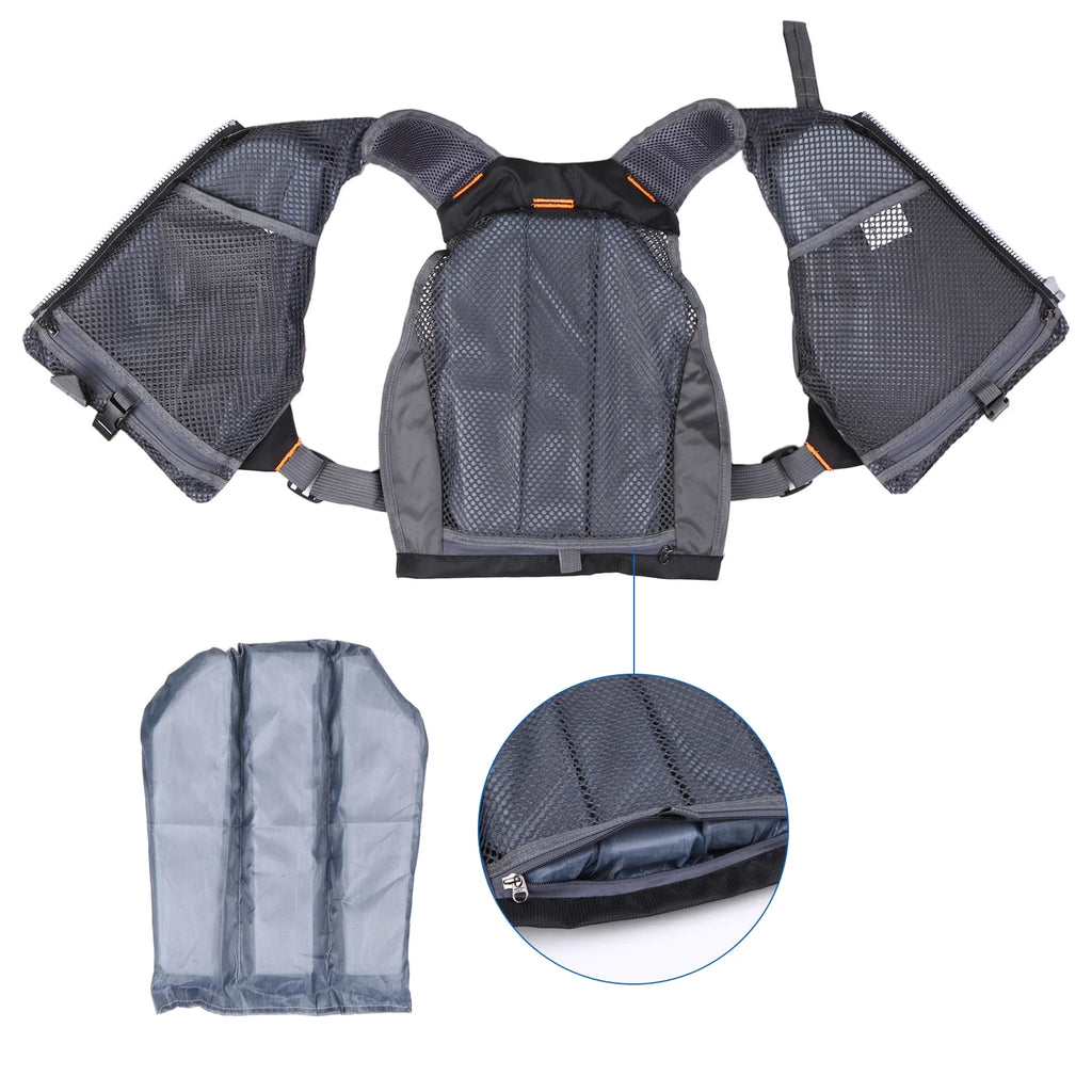 Outdoor Breathable Padded Fishing Life Jacket Swimming Sailing Waistcoat Utility Vest Floatation Device Z845329