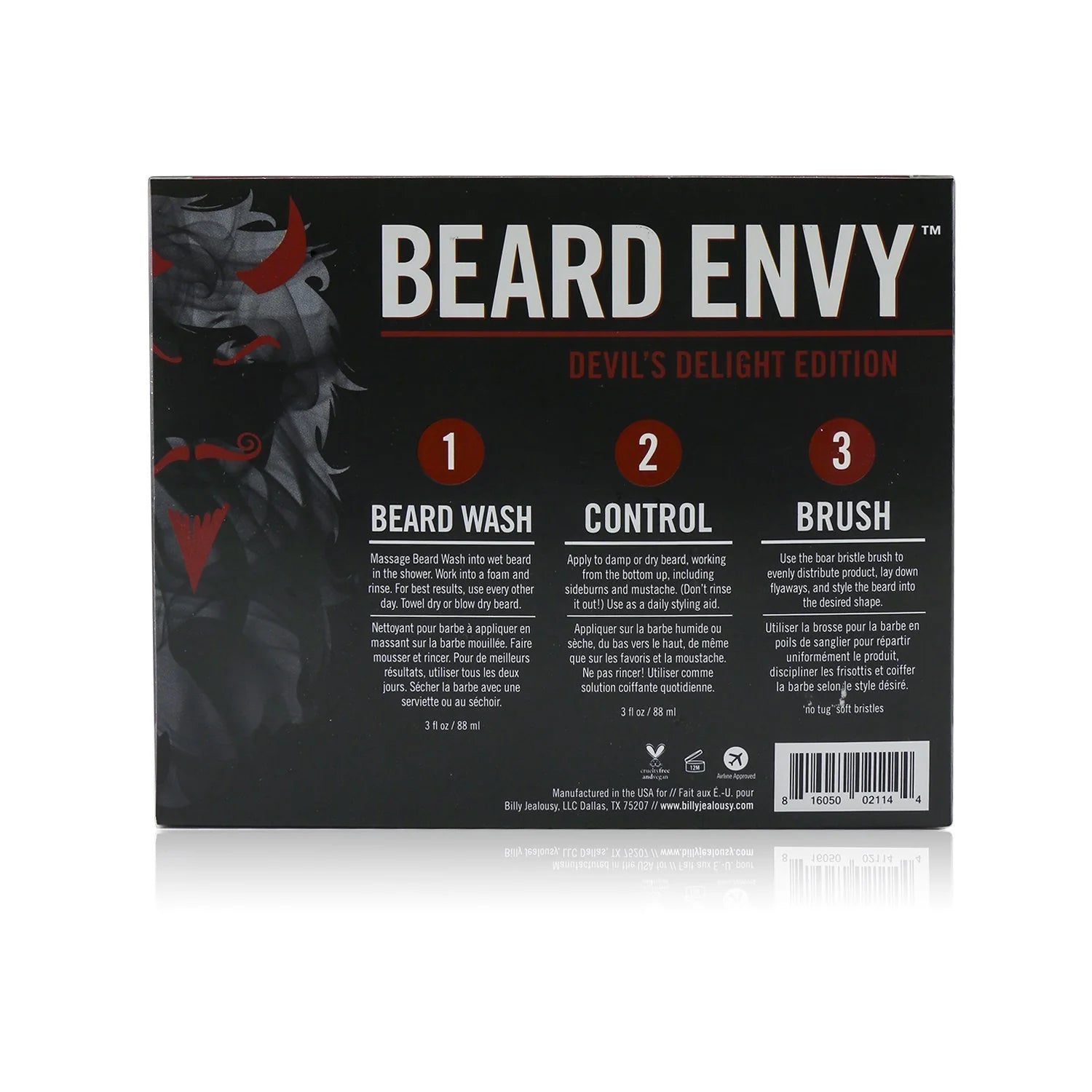 Beard Envy Kit: 1x Beard Wash 88ml + 1x Leave-In Control 88ml + 1x Beard Brush 3pcs D1461