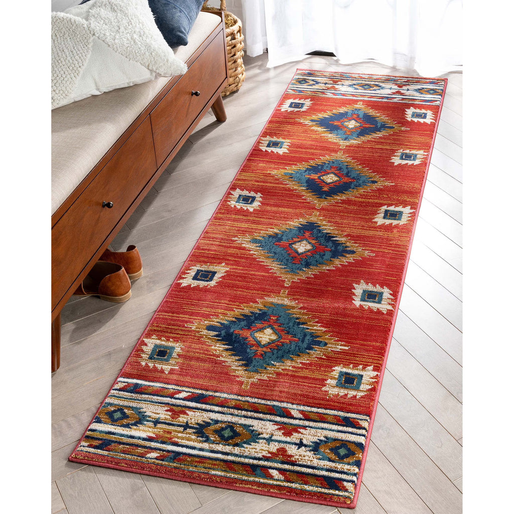Dark Blue Traditional Medallion Rug Runner J534673