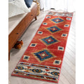 Dark Blue Traditional Medallion Rug Runner J534673