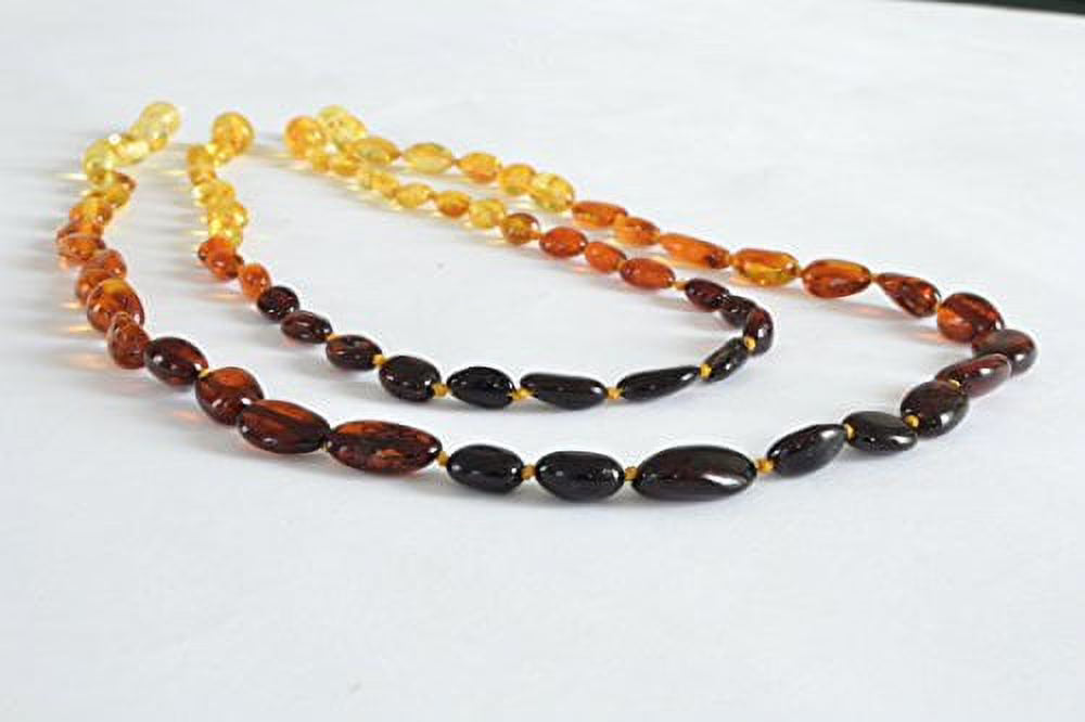Baltic Amber Necklace Set Polished Handmade Unisex 17in & 12.5 Inches U478519