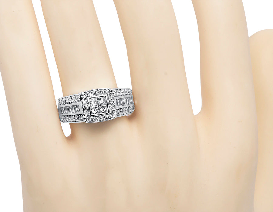 10k White Gold Princess Diamond Engagement Ring N2110