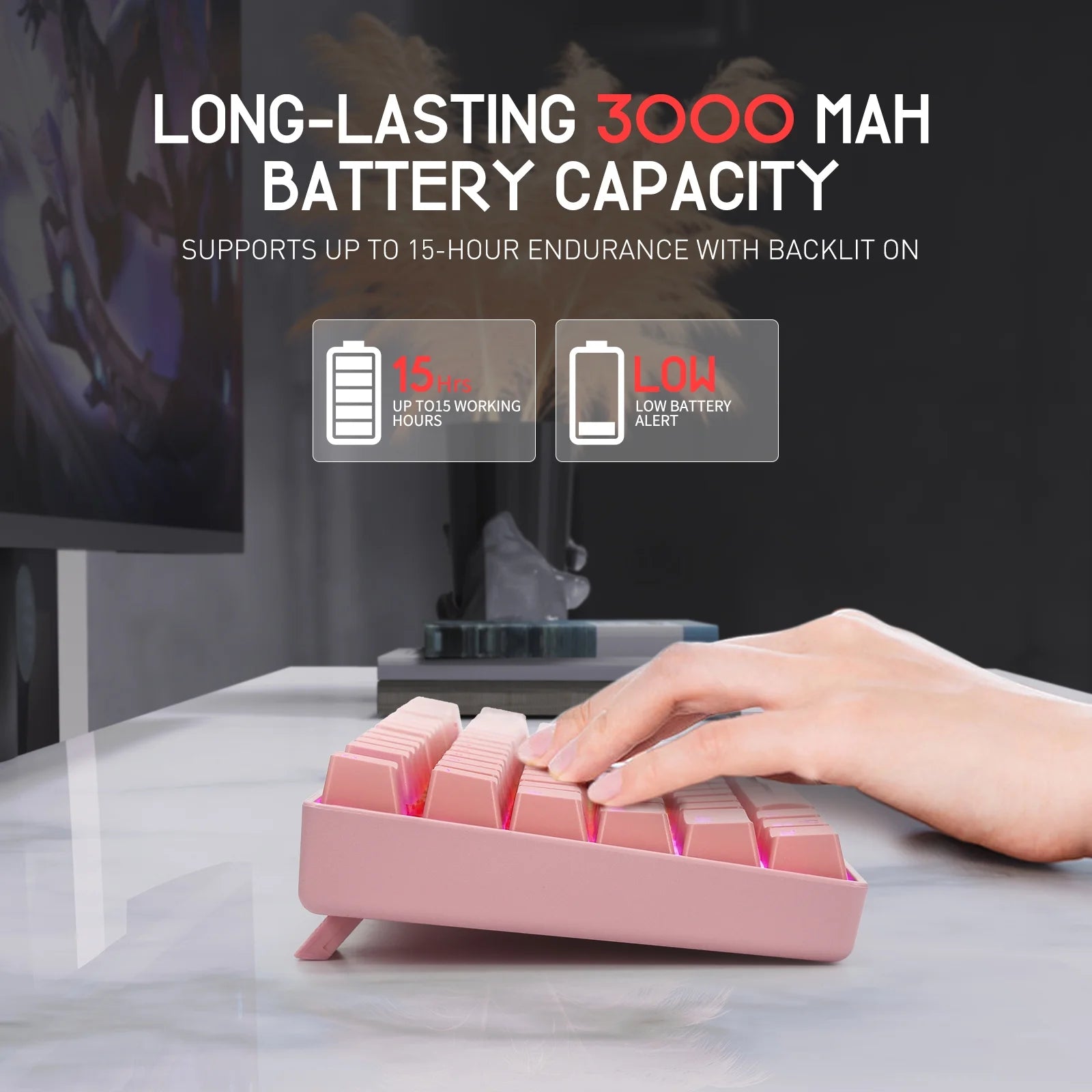 RGB Wireless Mechanical Keyboard with Blue Switches D121422