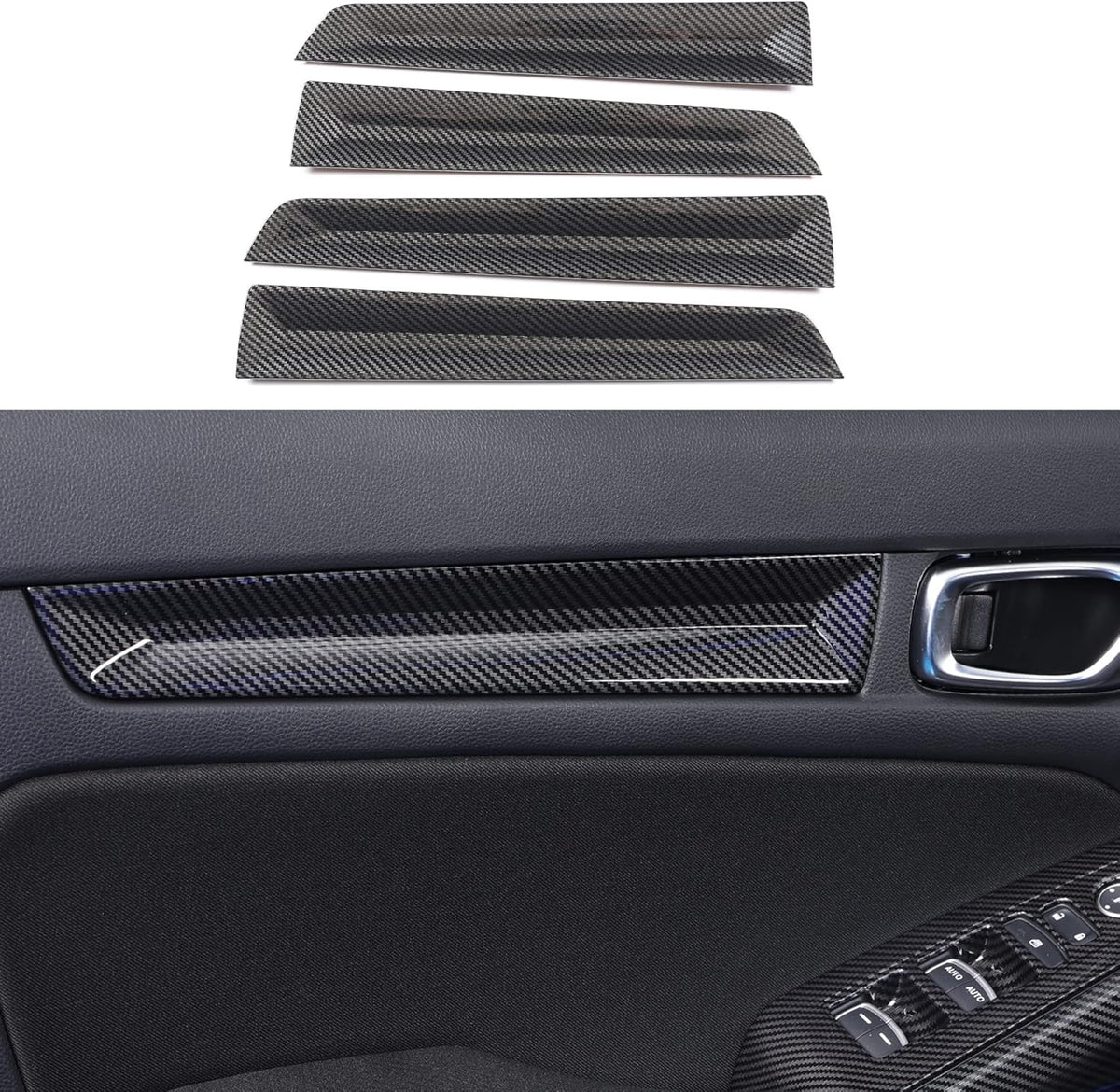 Carbon Fiber Pattern Door Panel Cover Trims L584402