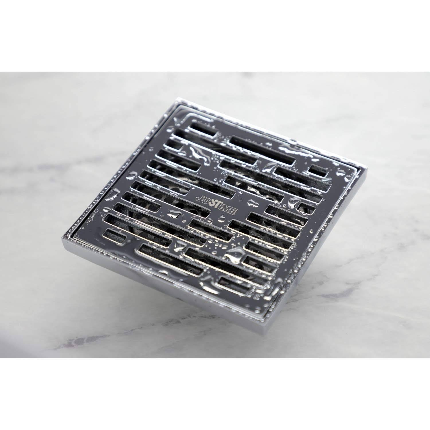 Brushed Nickel Square Grid Shower Drain C677