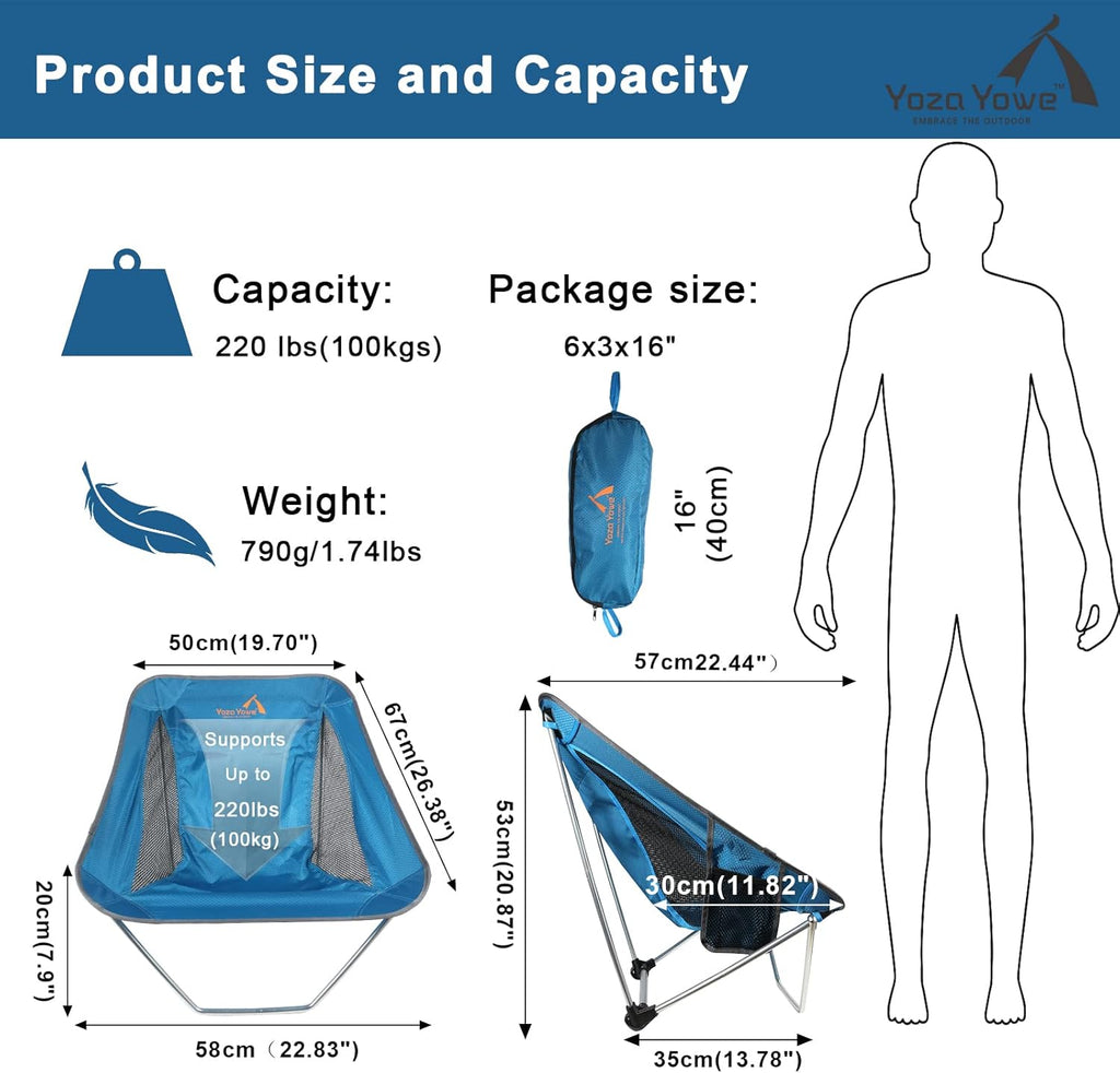 Compact Folding Camping Chair with Carry Bag P29417