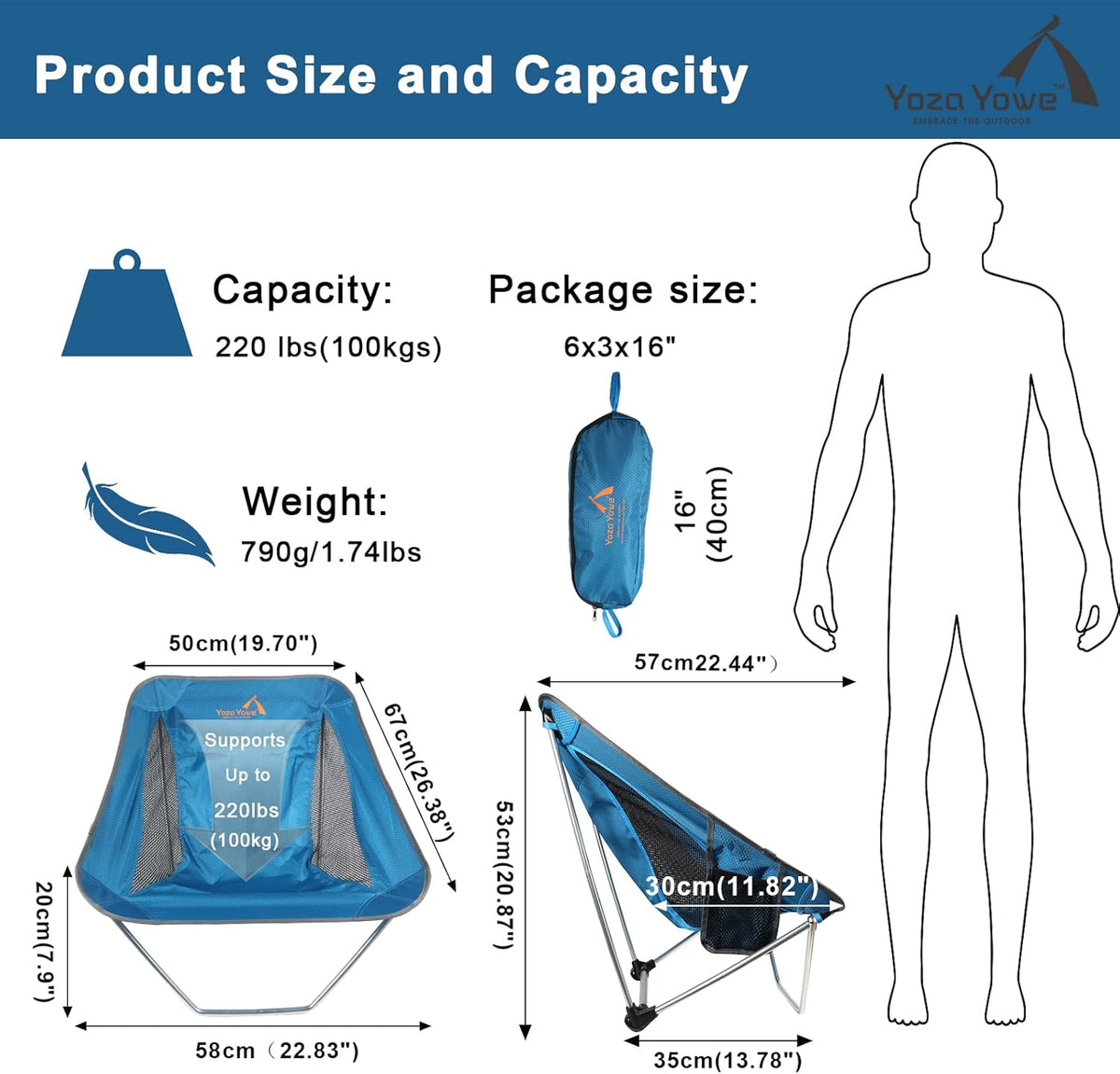 Compact Folding Camping Chair with Carry Bag P29417