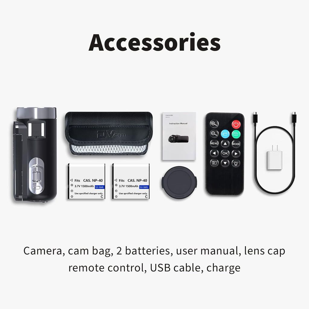 2.7K 30FPS Digital Video Camera Camcorder with IR Night Vision 270 Degree Rotation Screen T2246