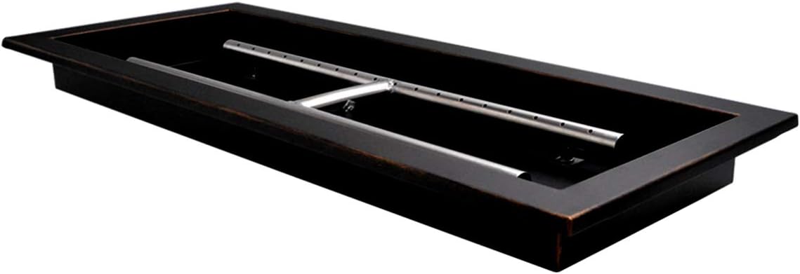 Black Dual Burner Fire Pit Pan and Burner C32919