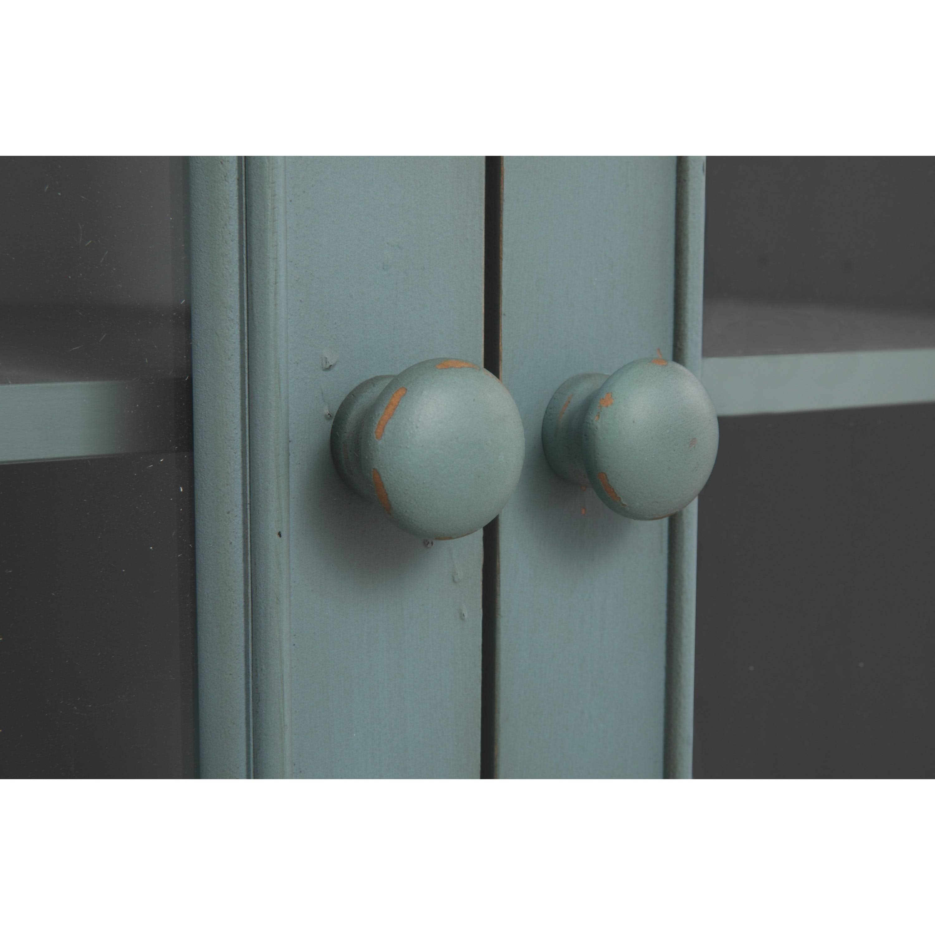 Antique Teal Door Accent Cabinet R903
