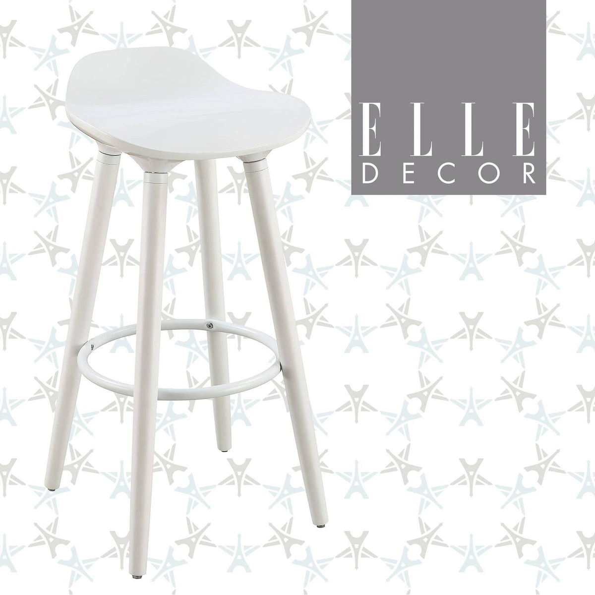 White Bar Stool B4207