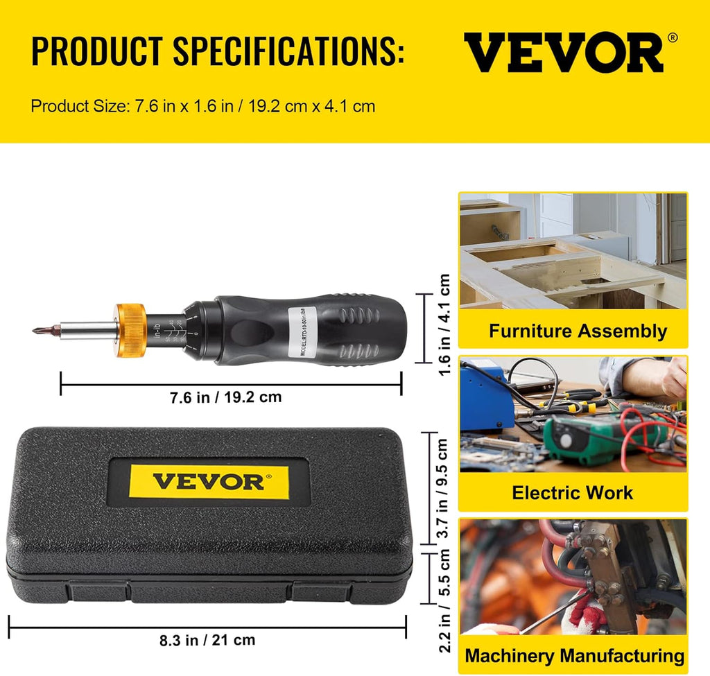 Torque Limiting Screwdriver 10-50 in-lbs Pack of 2 F58747