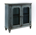 Antique Teal Door Accent Cabinet R903