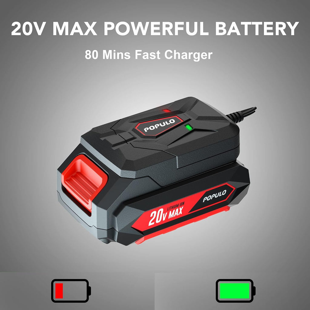 20V Cordless Leaf Blower with 2.0Ah Battery and Fast Charger, 150mph, Pack of 2 A1574