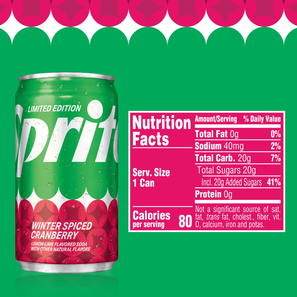 7.5 fl oz 6 Pack Cranberry Lemon Lime Soda Pop Soft Drink H11555