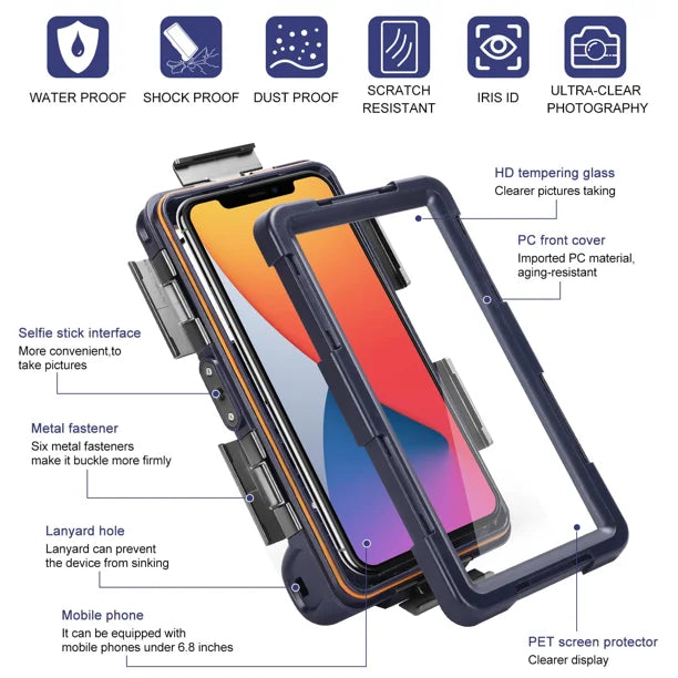 Waterproof Protective Case for Phones Up to 6.9 Inch P115