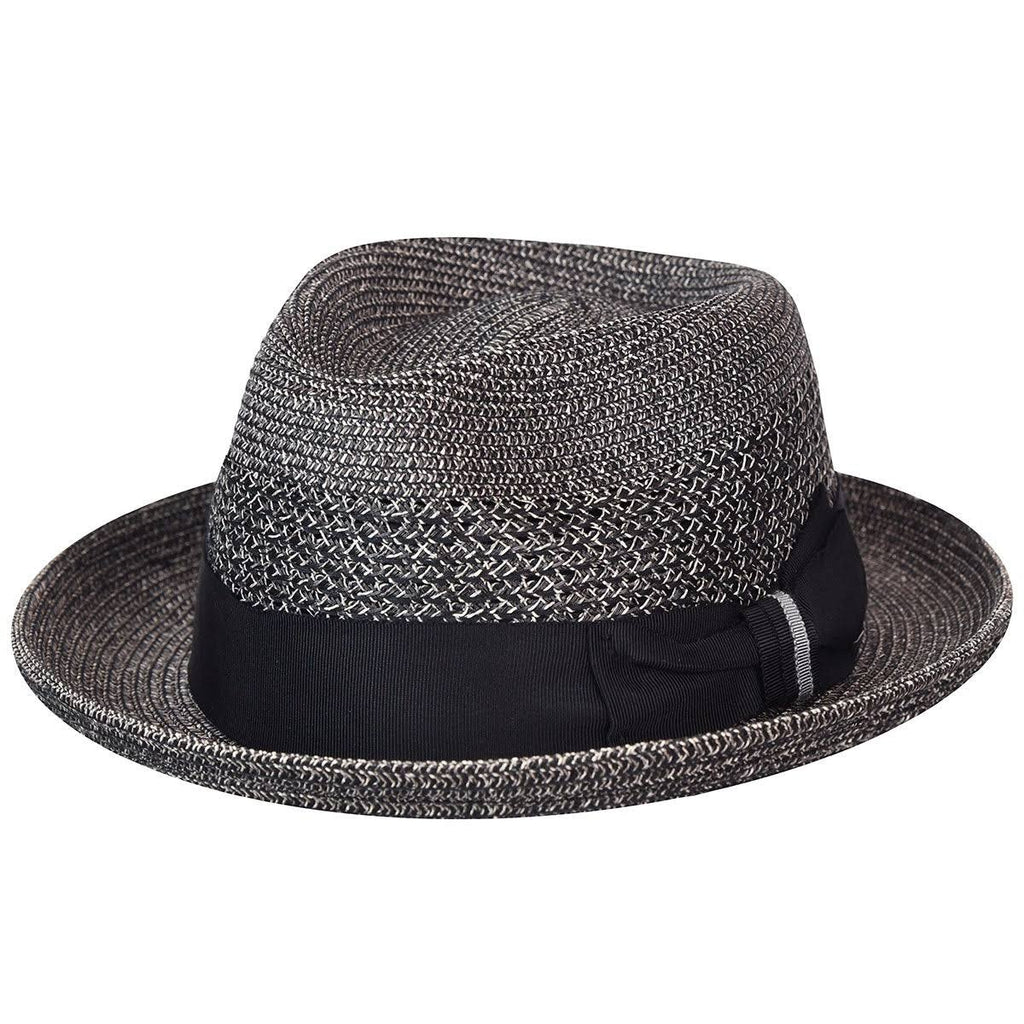 Black Straw Fedora Hat U933439