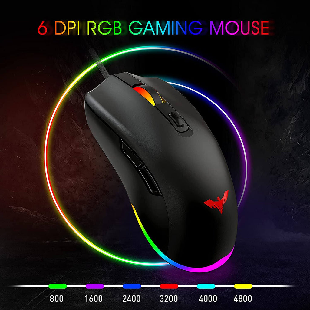 60% Compact Wired Type-C 61 Keys Mechanical Keyboard RGB Programmable 4800 dpi Mouse Combo L58434