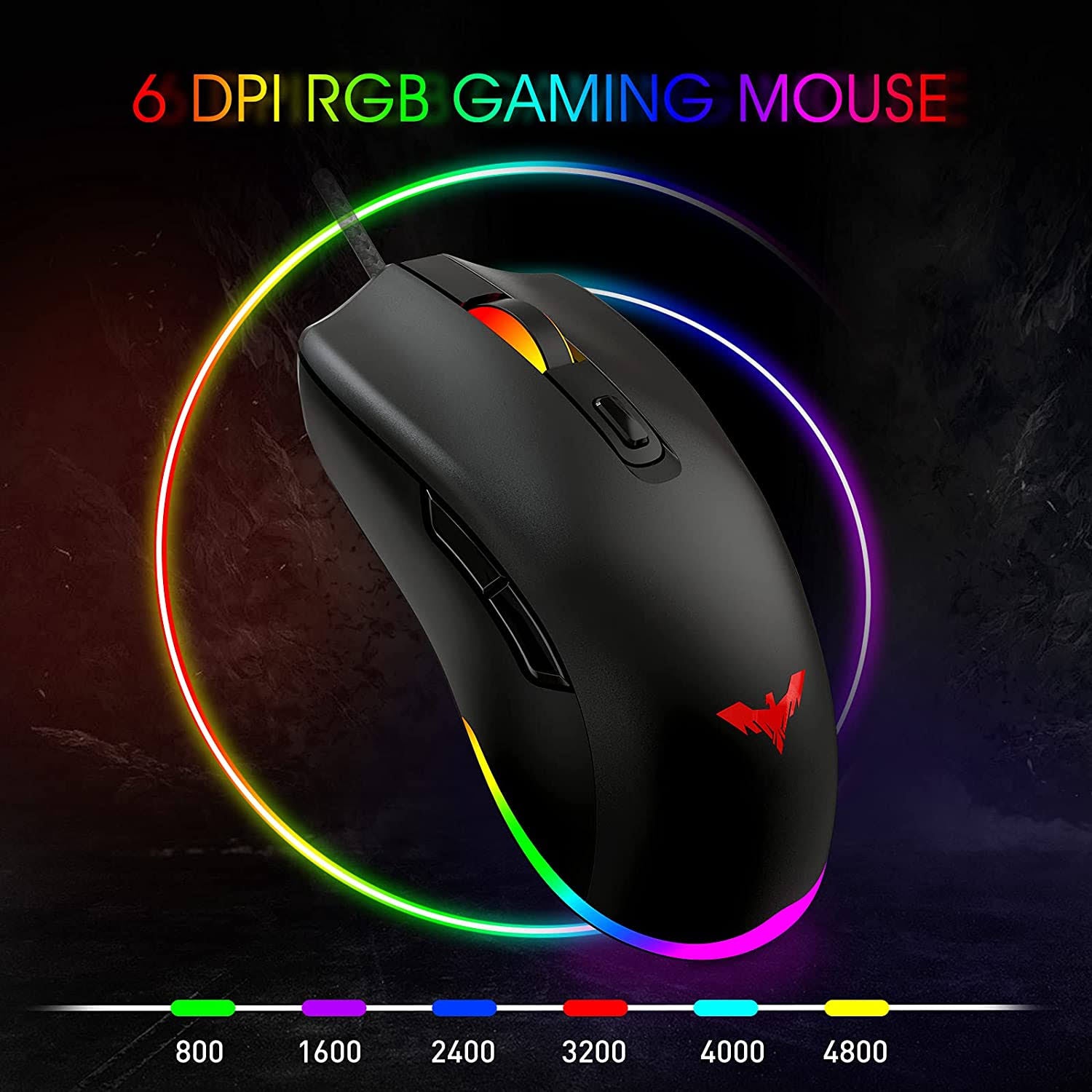 60% Compact Wired Type-C 61 Keys Mechanical Keyboard RGB Programmable 4800 dpi Mouse Combo L58434