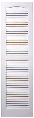 2-Pack White Louvered Vinyl Exterior Shutters S861