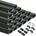 20Pack 6.6FT/2M Black LED Aluminum Channel System with Smoke Transparent Cover X640481