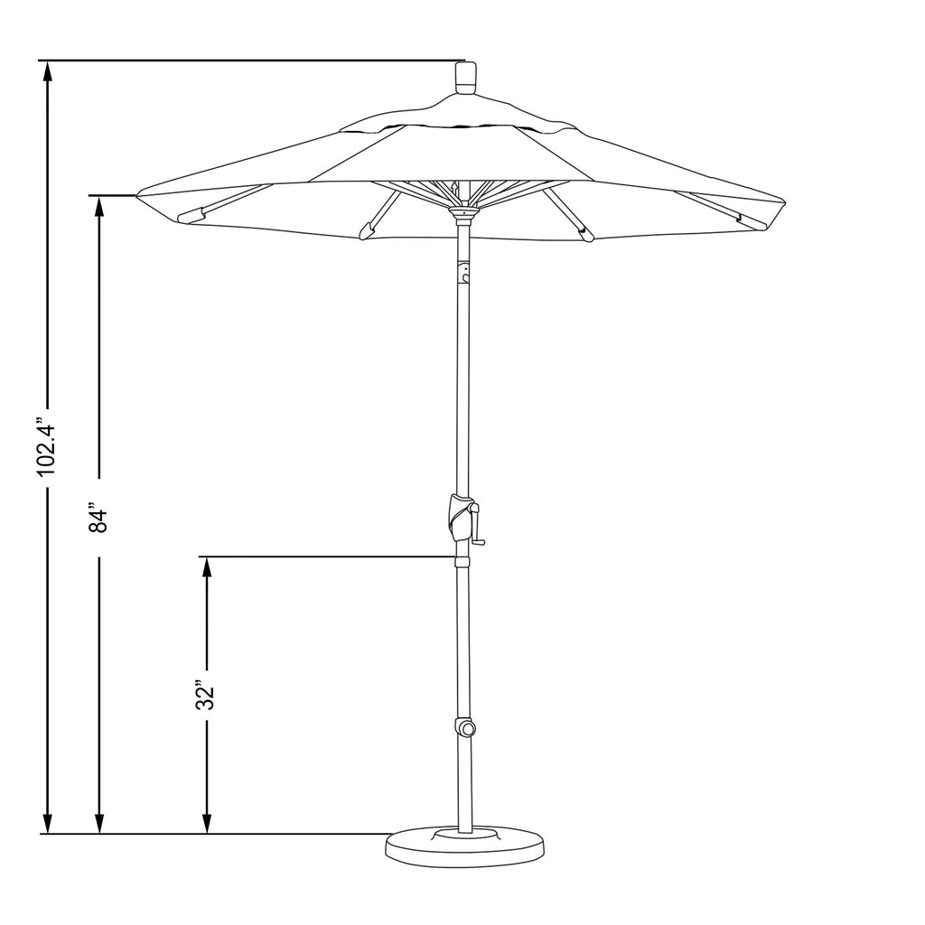 Red 7.5 ft Market Patio Umbrella with Push Tilt W186548