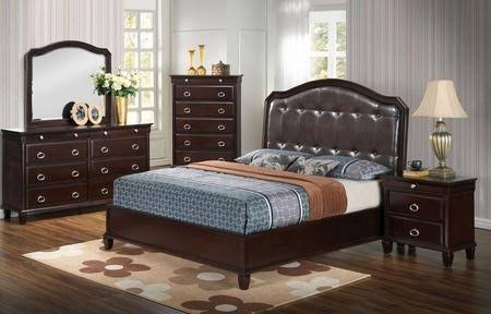 Queen Panel Bed in Cappuccino N147