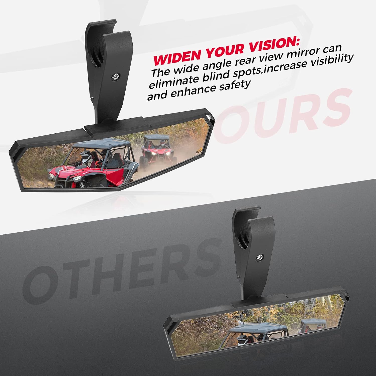 UTV Rear View Mirror with Convex Mirror T5305