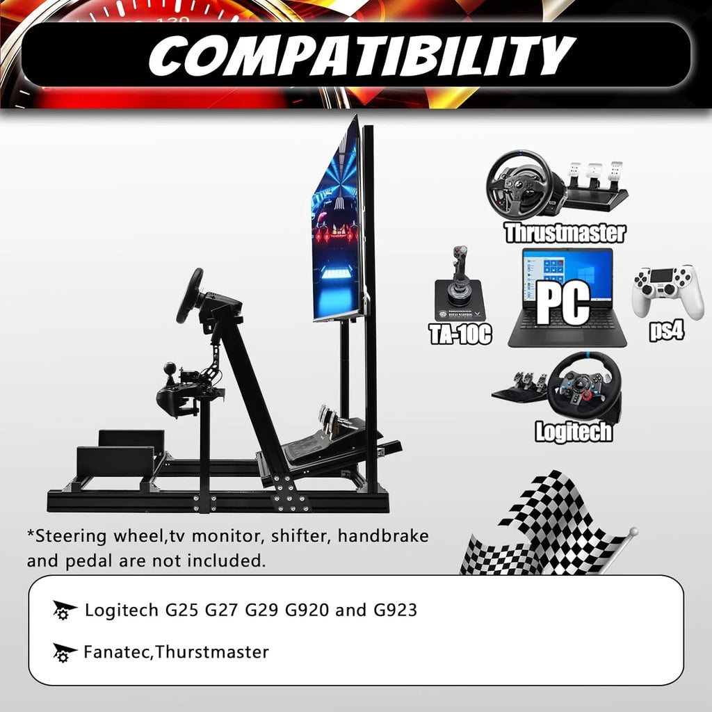 Racing Simulator Cockpit with Display Bracket W47568