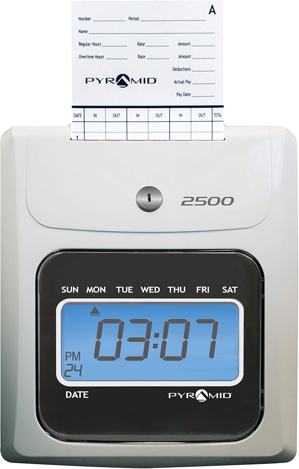 Time Clock Bundle with 100 Time Cards, Two Ink Ribbon Cartridges, 10 Slot Time Card Rack and Two Security Keys Y5545