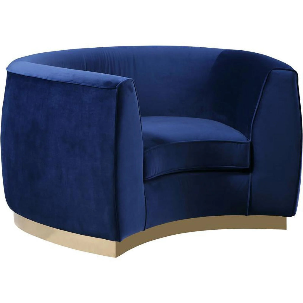Navy and Gold 2-Piece Furniture Set with Accent Chair and Sofa R90405