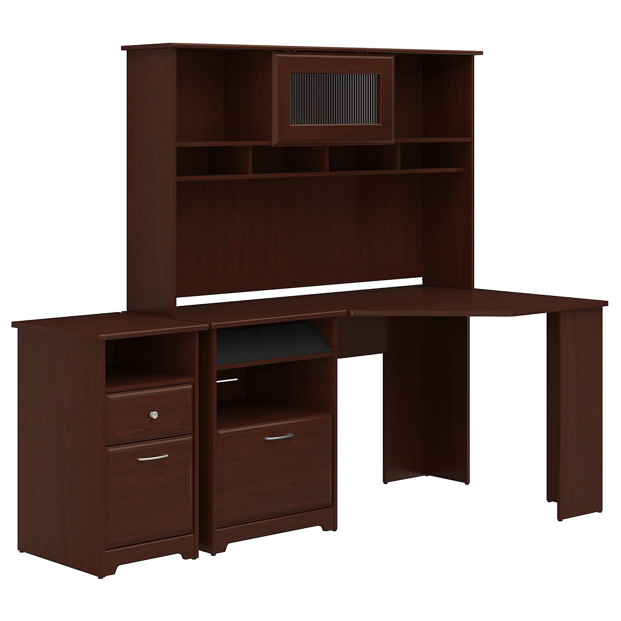 Corner Desk with Hutch and 2 Drawer File Cabinet Q834