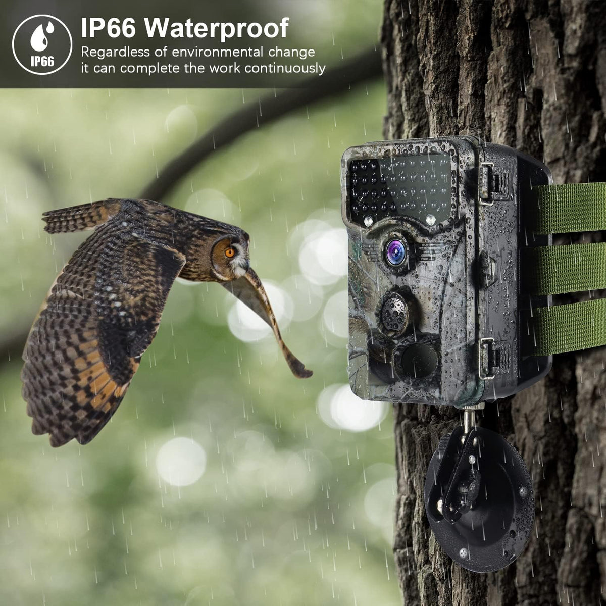 1520P 20MP Waterproof Game Camera with 80ft No Glow Motion Activated Detection P2933