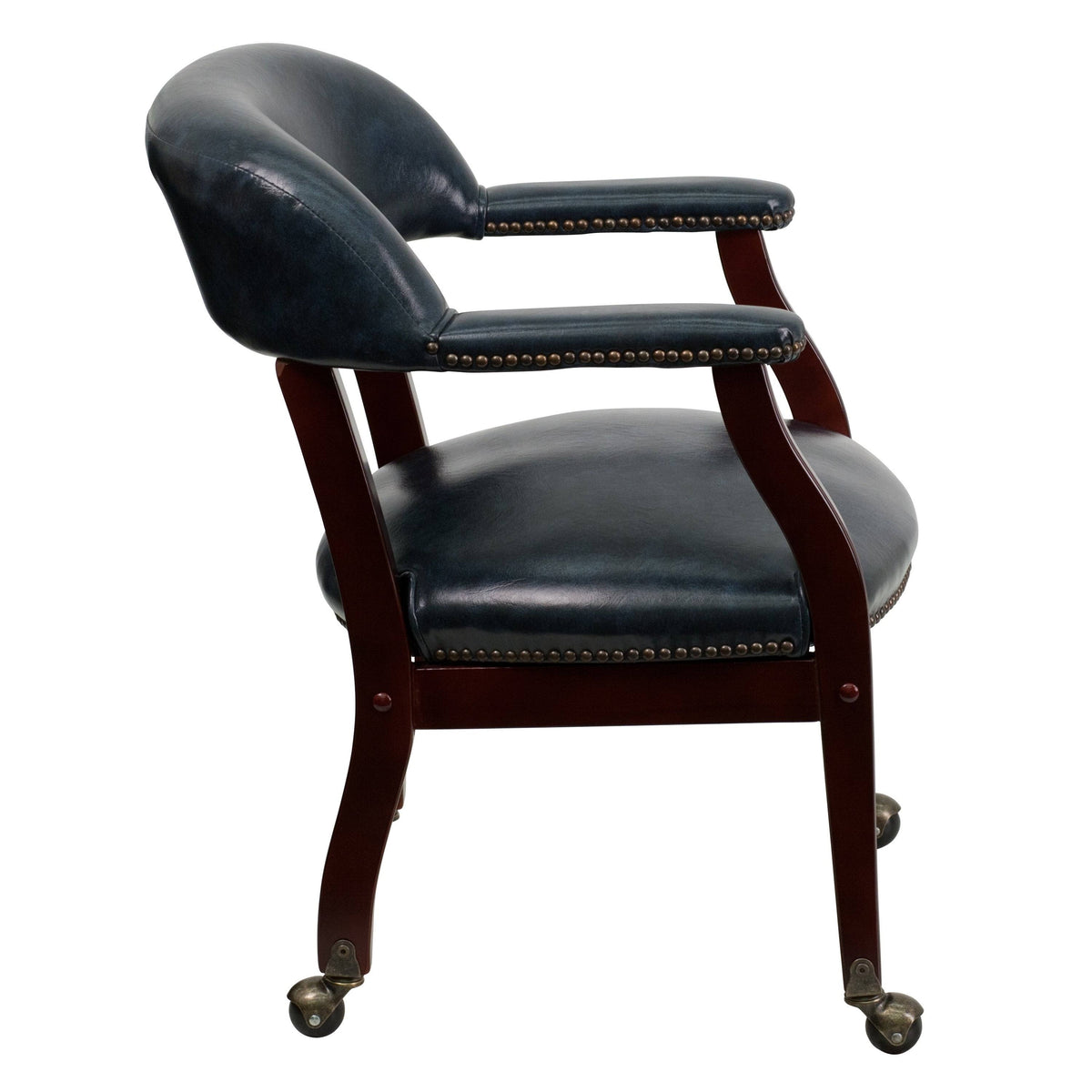 Black Vinyl Conference Chair with Casters E8118