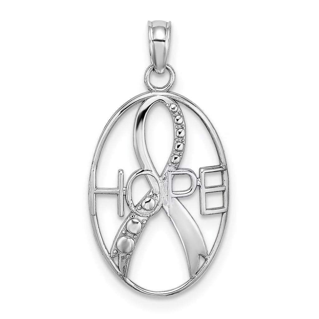 10K White Gold Textured Charm J977