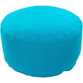 Aqua Blue Round Wool Pouf Ottoman F18687