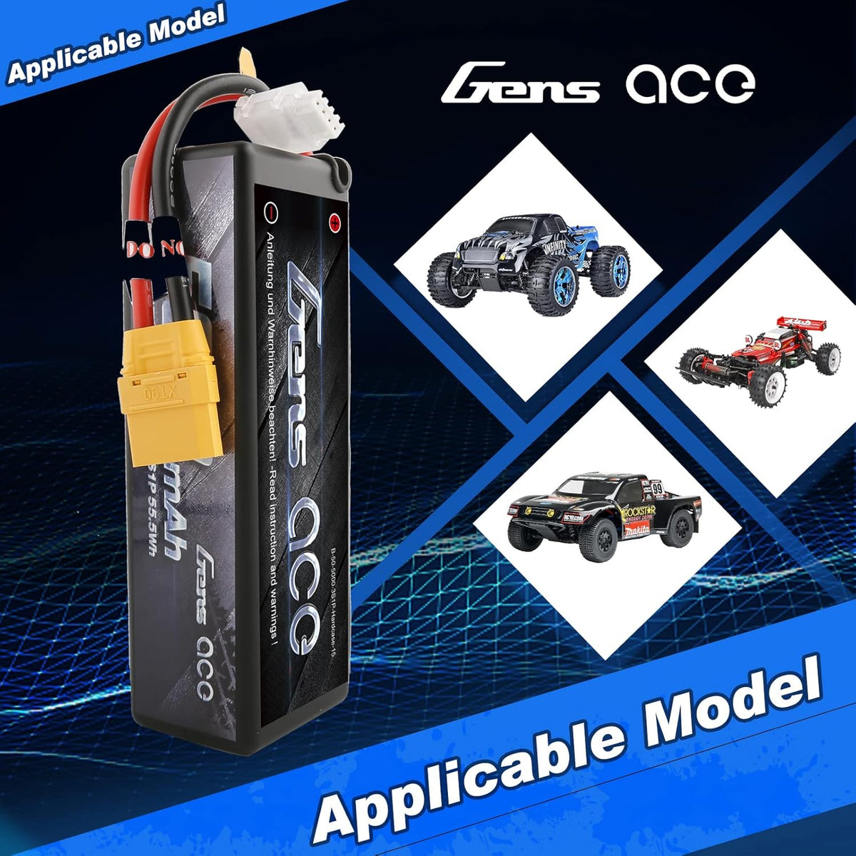 11.1V 5000mAh 3S 50C HardCase LiPo Battery with Deans Plug C932