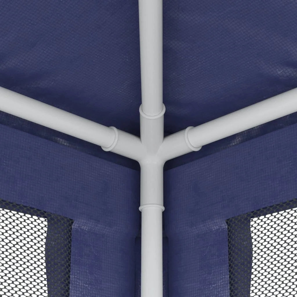 Party Tent with 8 Mesh Sidewalls Blue 29.5'x13.1' HDPE M6244