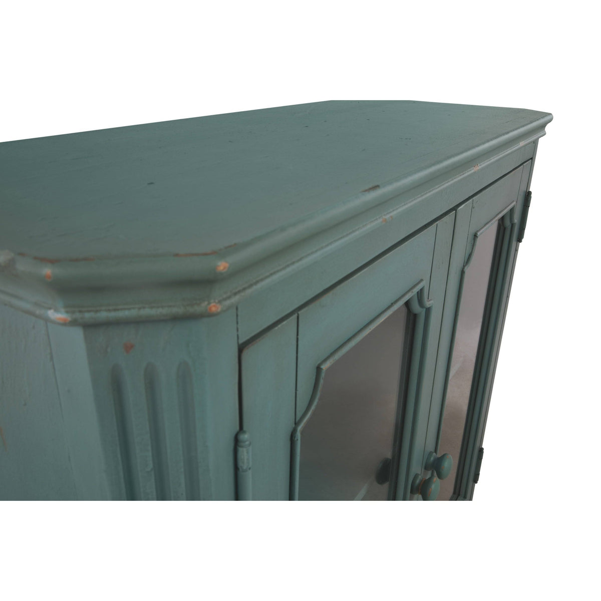 Antique Teal Door Accent Cabinet R903